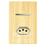 Conjunto Interruptor Simples + Tomada 20A - Novara Especiais Maple